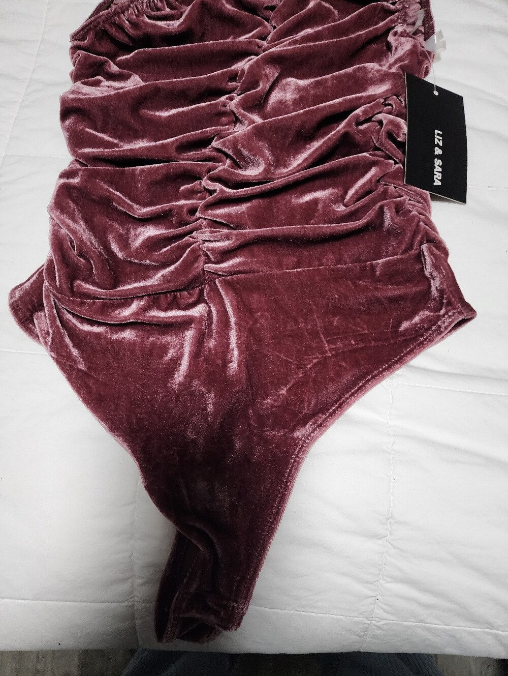Rose Velvet Ruched Dress - Picture 3 of 3